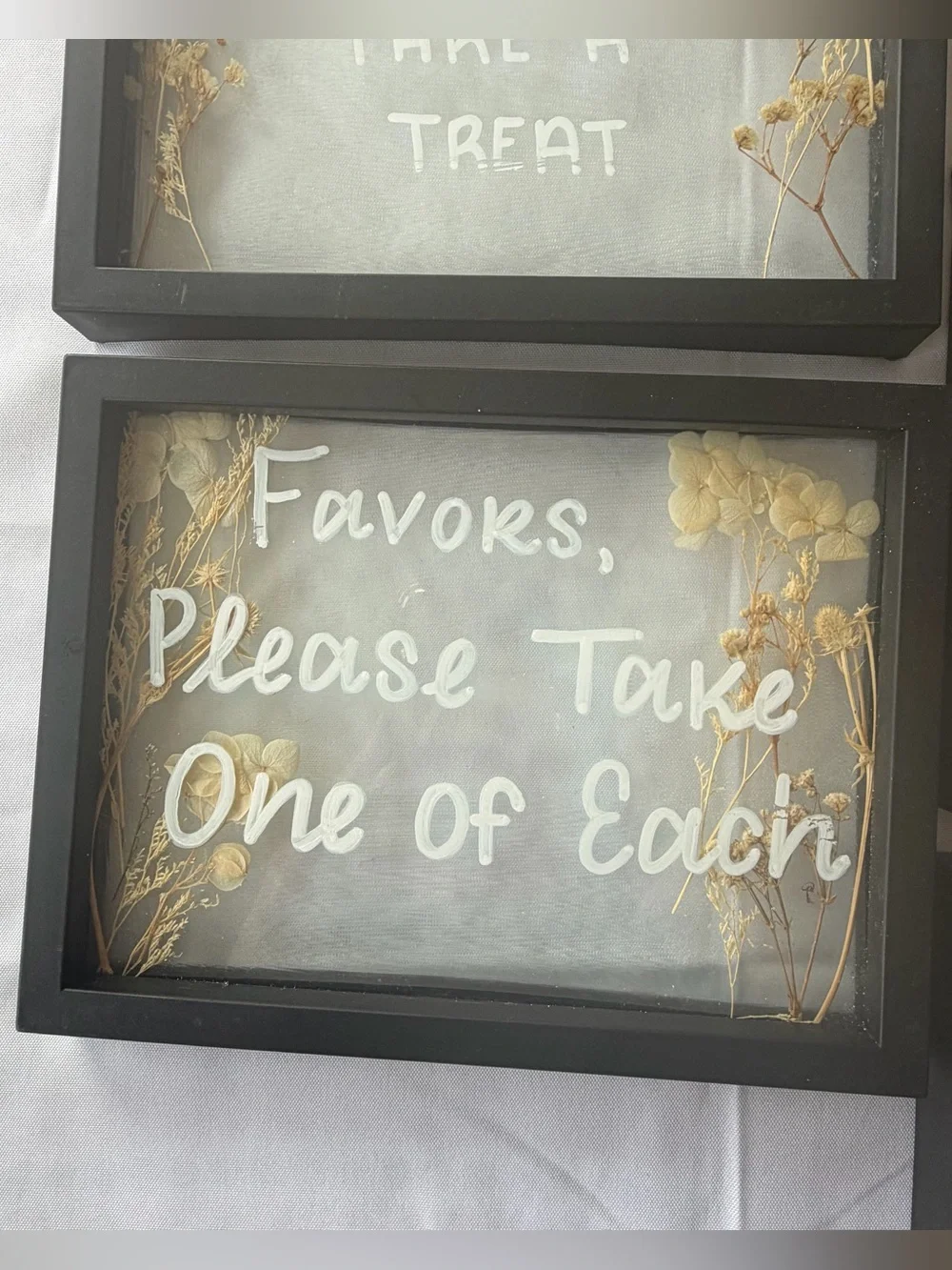 Lot of‎ 5 black picture frames with dried flowers wedding party decor